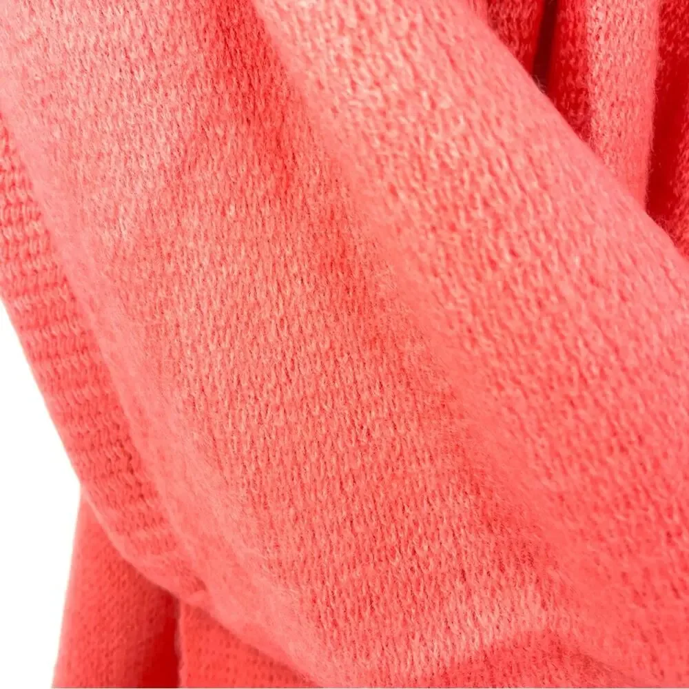 Renee's NYC Women's Soft Knit Rectangle Scarf w/ Fringe in Salmon Pink